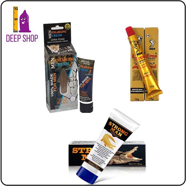 خرید و قیمت پک ویژه تاخیری و حجمدهنده مردانه: شامل ژل آبی جگوار ۳ کاره + کرم تاخیری ایروس + ژل حجمدهنده استرانگ من